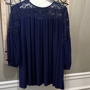 Umgee small Elegant Navy Lace Women's Top